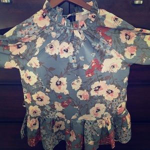 Floral peplum blouse! Small,relaxed fit,never worn